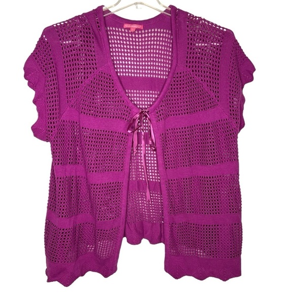 Woman Within Pink Floral Sleeveless Maxi Dress with Crochet Sweater Size 4X NWT - Picture 4 of 15